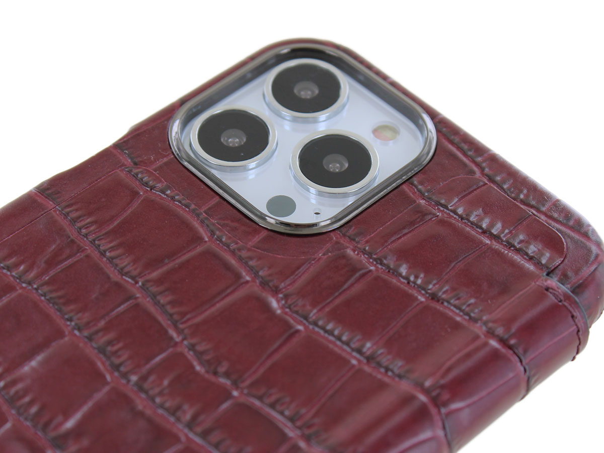 Graffi Oyster Croco Rood Leer - iPhone 13 Pro hoesje