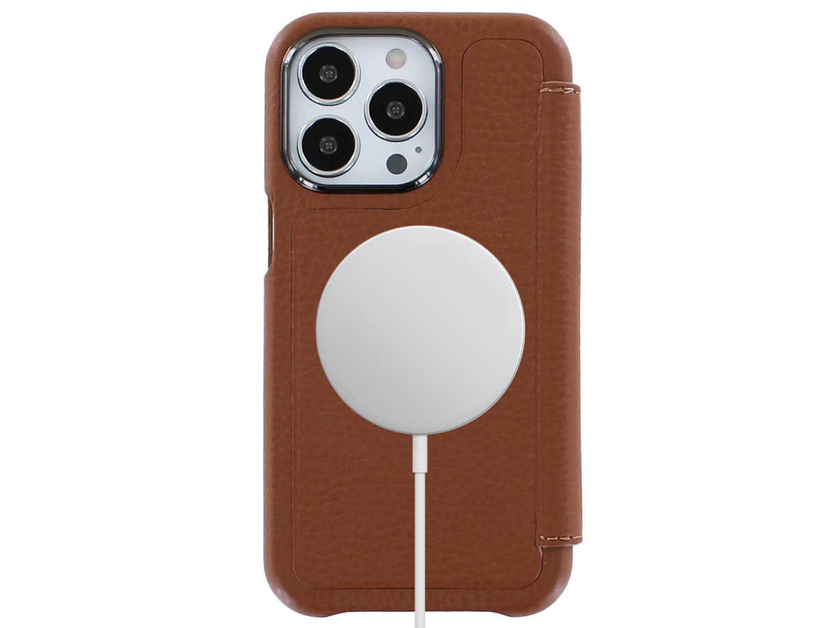 Graffi Oyster Mastrotto Leer Cognac - iPhone 13 Pro hoesje