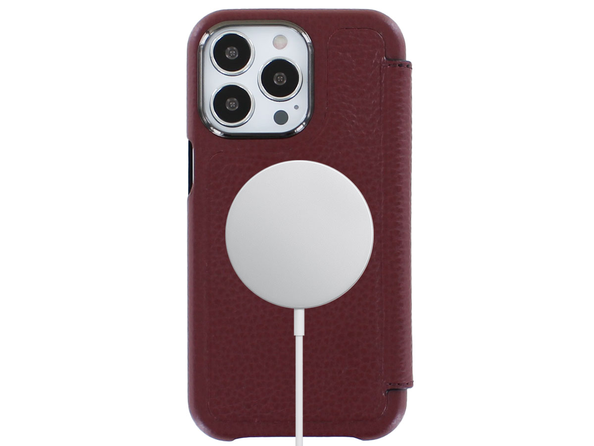 Graffi Oyster Mastrotto Leer Rood - iPhone 13 Pro hoesje