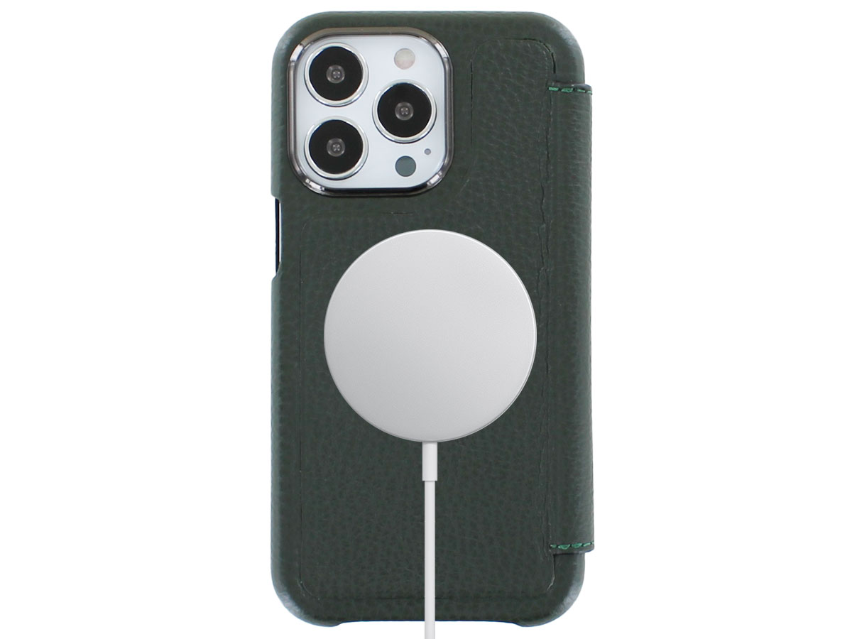 Graffi Oyster Mastrotto Leer Groen - iPhone 13 Pro hoesje