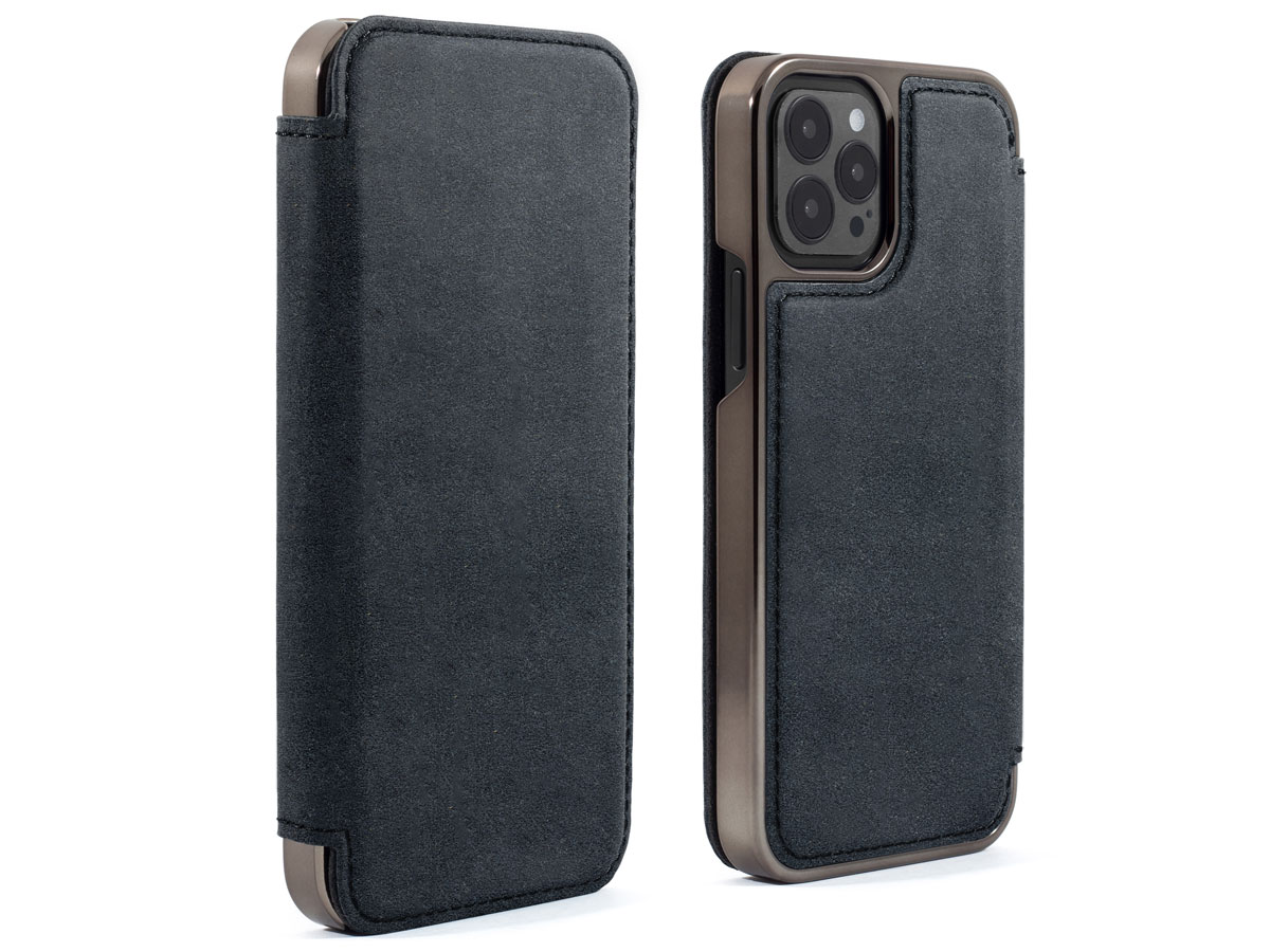 Greenwich Blake Alcantara Folio Beluga - iPhone 13 Pro Hoesje