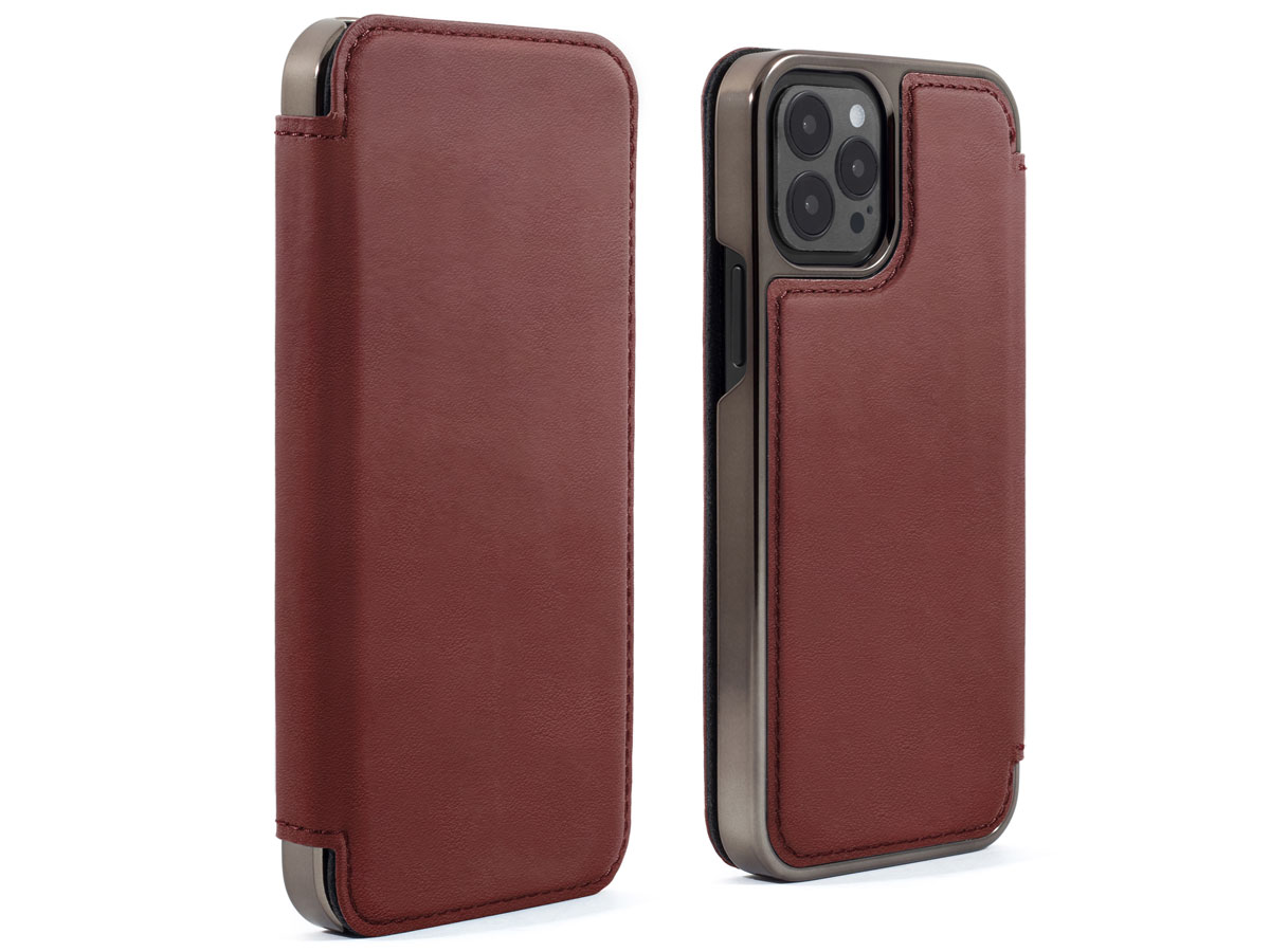 Greenwich Blake Leather Folio Fireglow - iPhone 13 Pro Hoesje