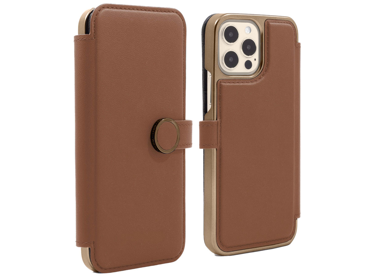 Greenwich Oxford Leather Folio Saddle - iPhone 13 Pro Hoesje