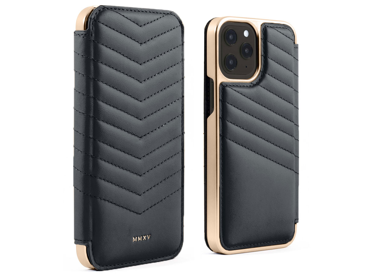 Greenwich Portland Folio Beluga/Gold - iPhone 13 Pro Hoesje