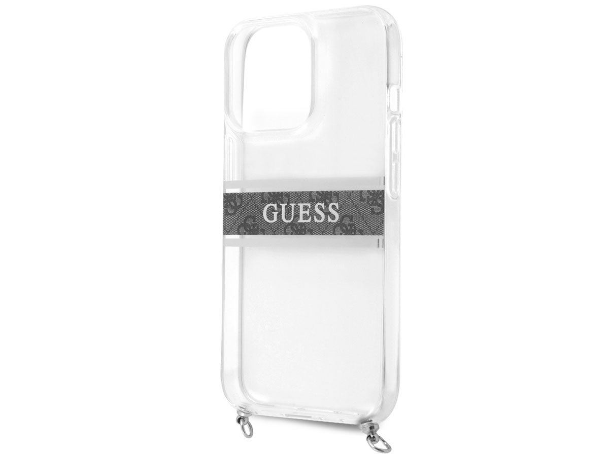 Guess 4G Monogram Crossbody Case Grijs - iPhone 13 Pro hoesje