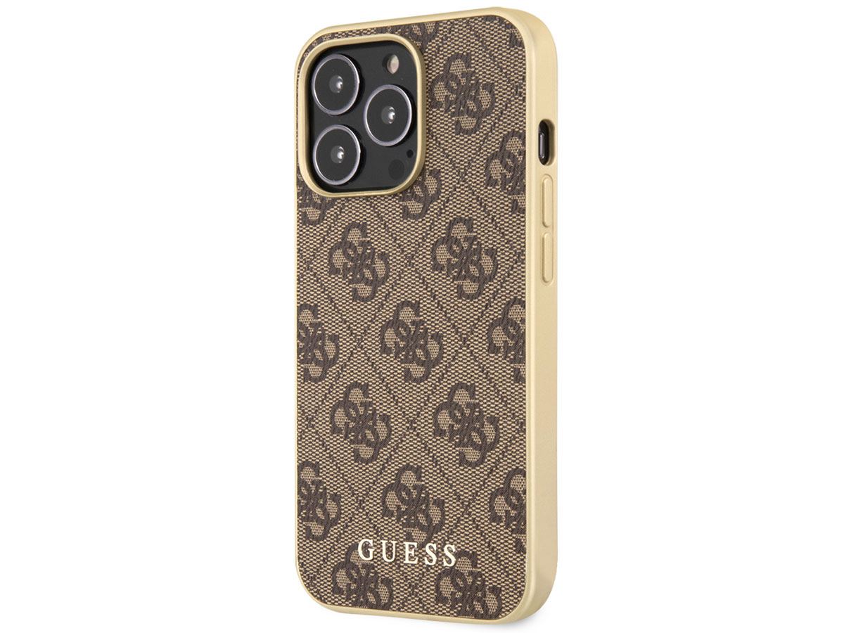 Guess 4G Monogram MagSafe Case Bruin - iPhone 13 Pro hoesje