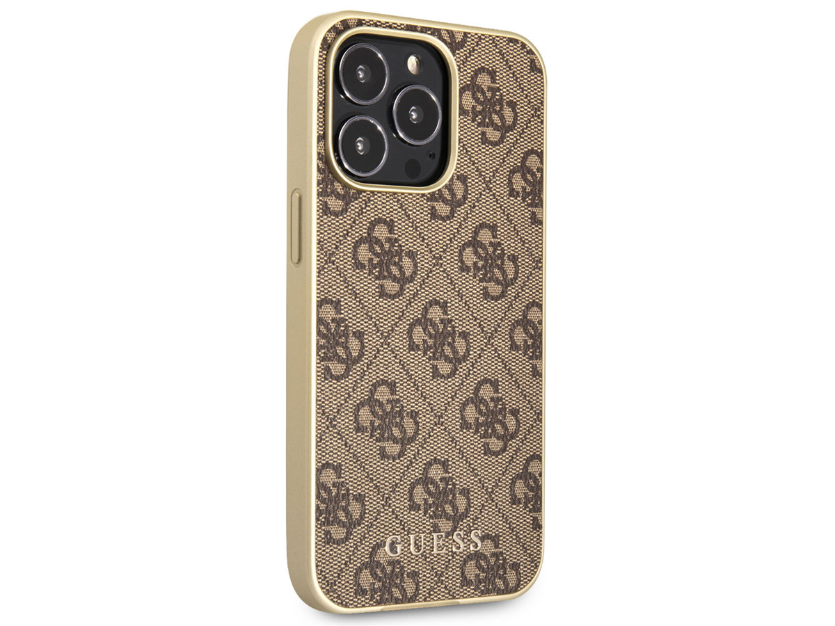 Guess 4G Monogram MagSafe Case Bruin - iPhone 13 Pro hoesje