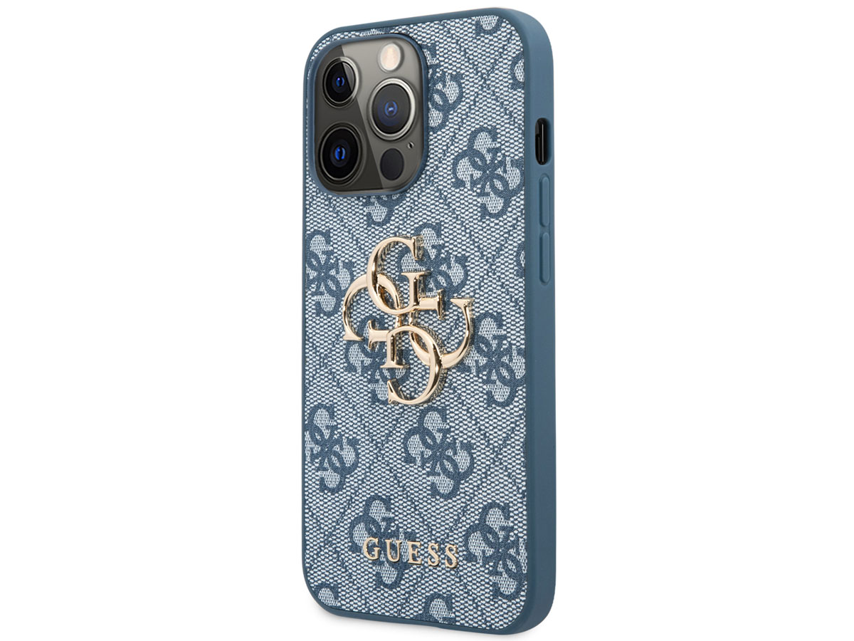 Guess Big 4G Monogram Case Blauw - iPhone 13 Pro hoesje