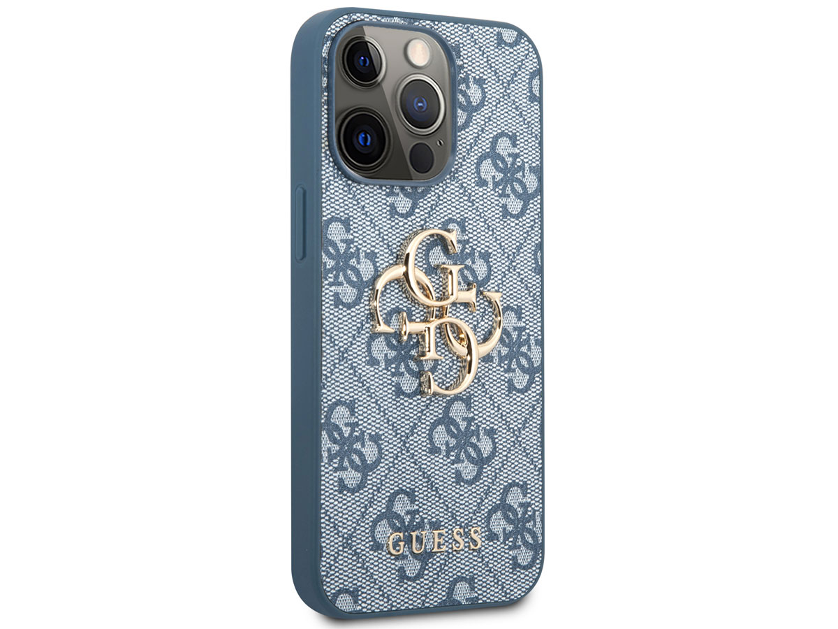 Guess Big 4G Monogram Case Blauw - iPhone 13 Pro hoesje