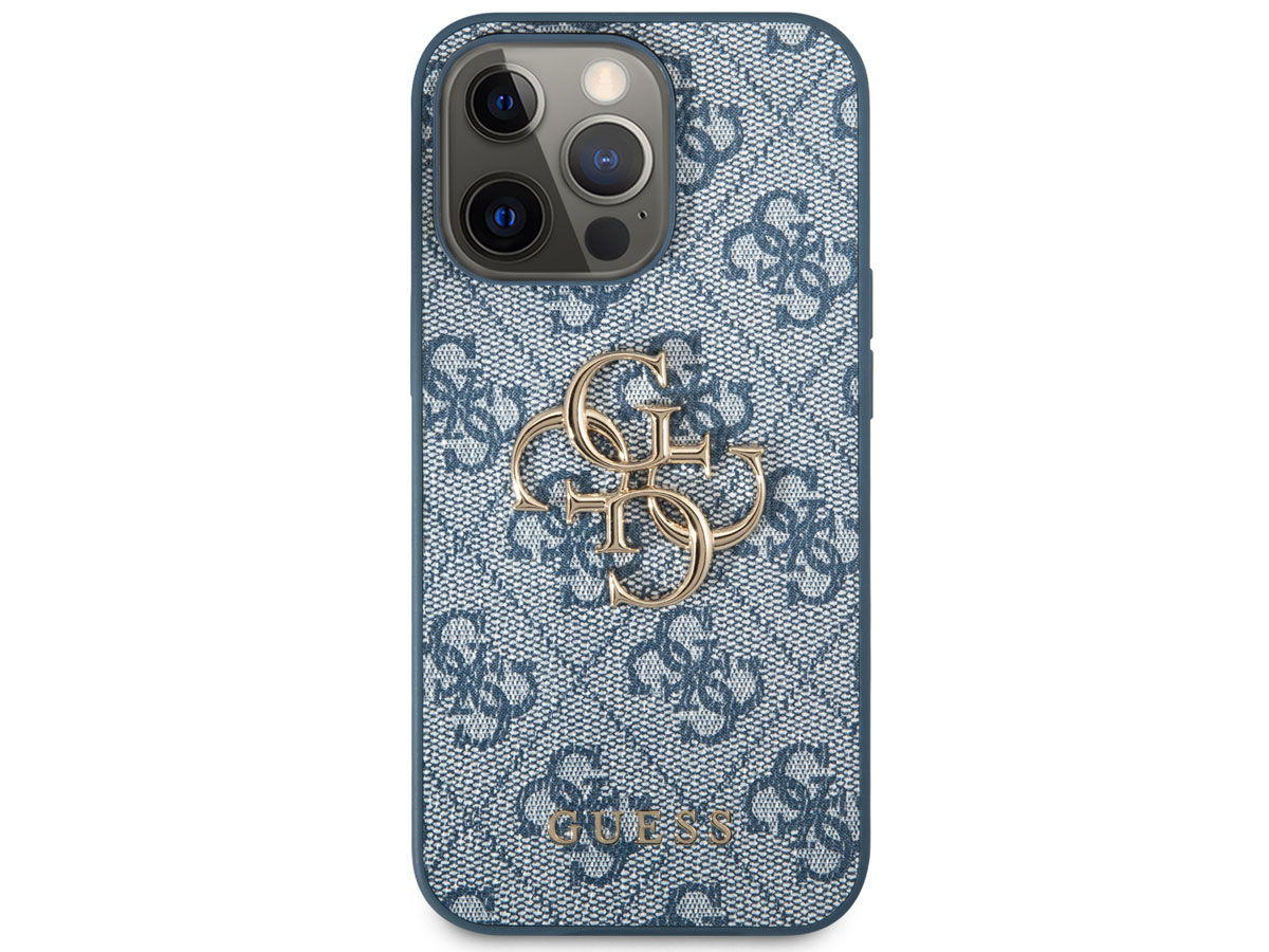 Guess Big 4G Monogram Case Blauw - iPhone 13 Pro hoesje