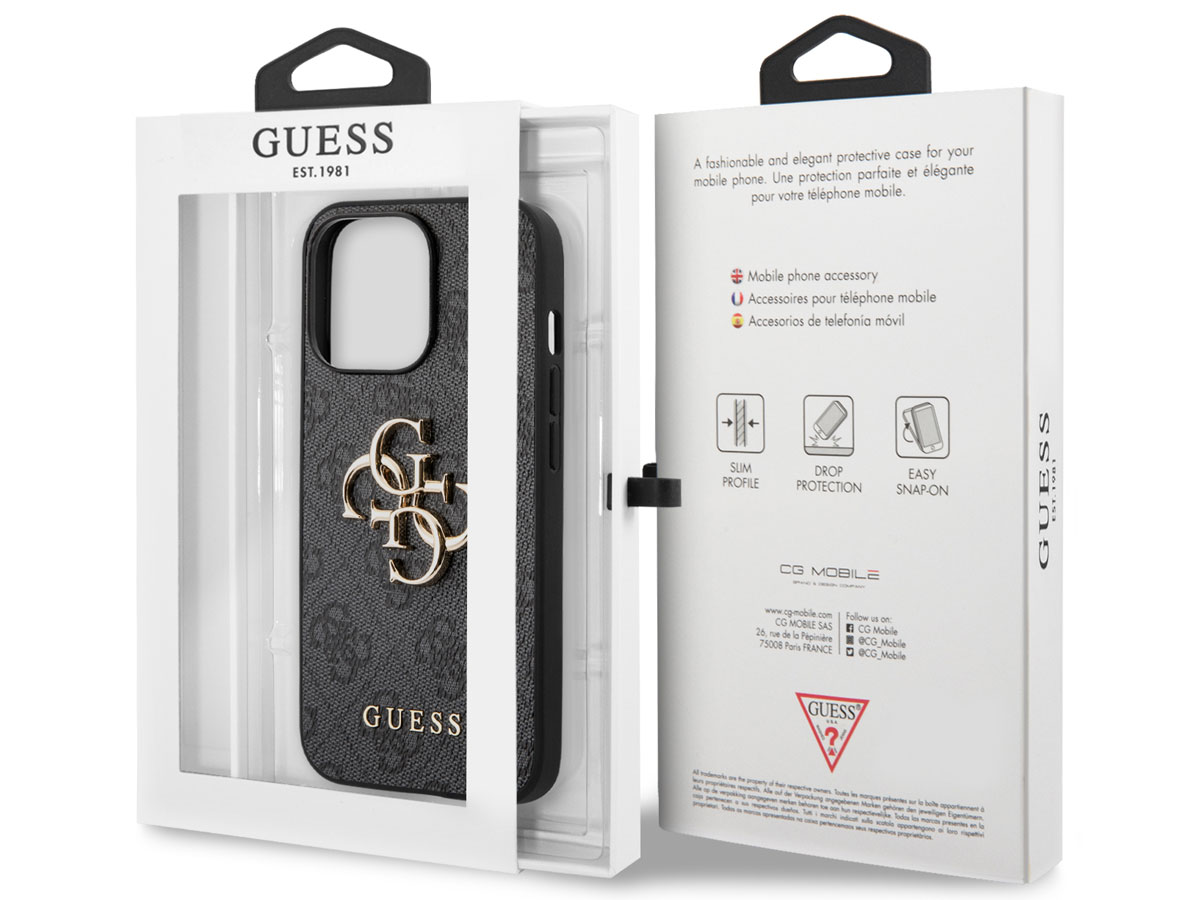 Guess Big 4G Monogram Case Grijs - iPhone 13 Pro hoesje