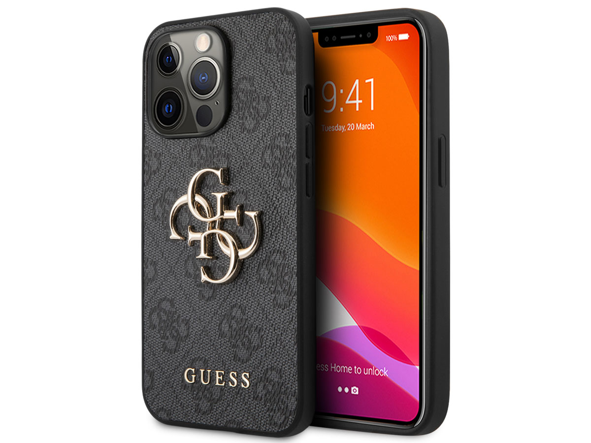 Guess Big 4G Monogram Case Grijs - iPhone 13 Pro hoesje