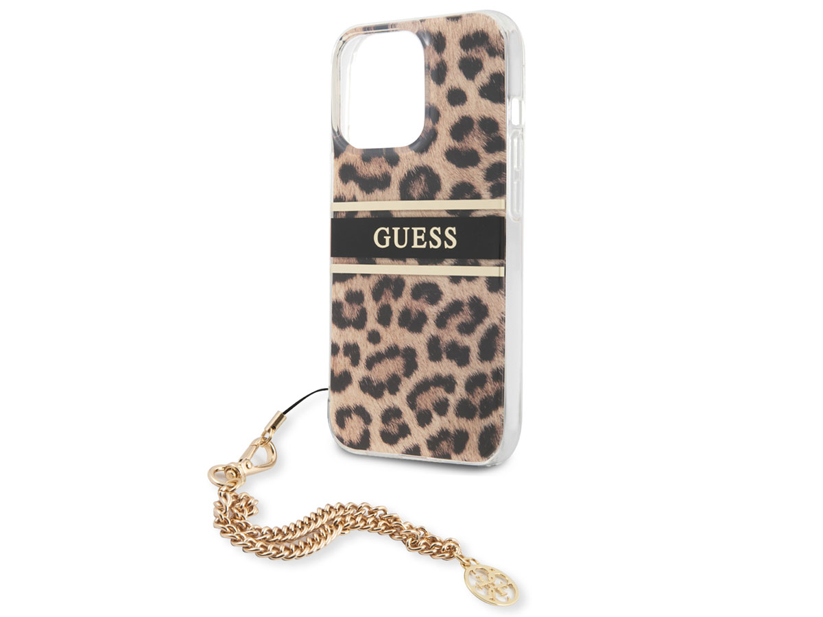Guess Leopard Charm Case - iPhone 13 Pro hoesje