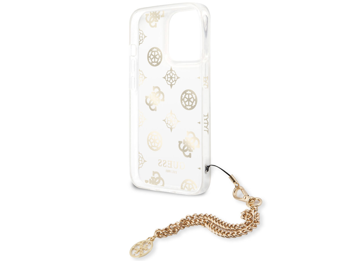 Guess Peony Charm Case Goud - iPhone 13 Pro hoesje