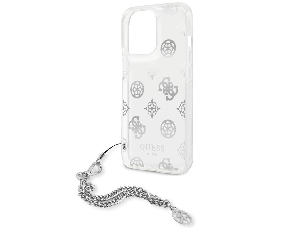 Guess Peony Charm Case Zilver - iPhone 13 Pro hoesje