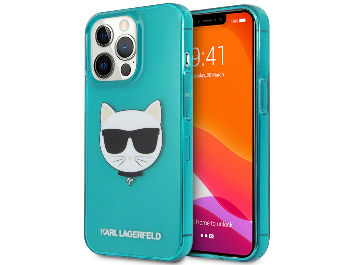 Karl Lagerfeld Choupette Case Blauw - iPhone 13 Pro hoesje