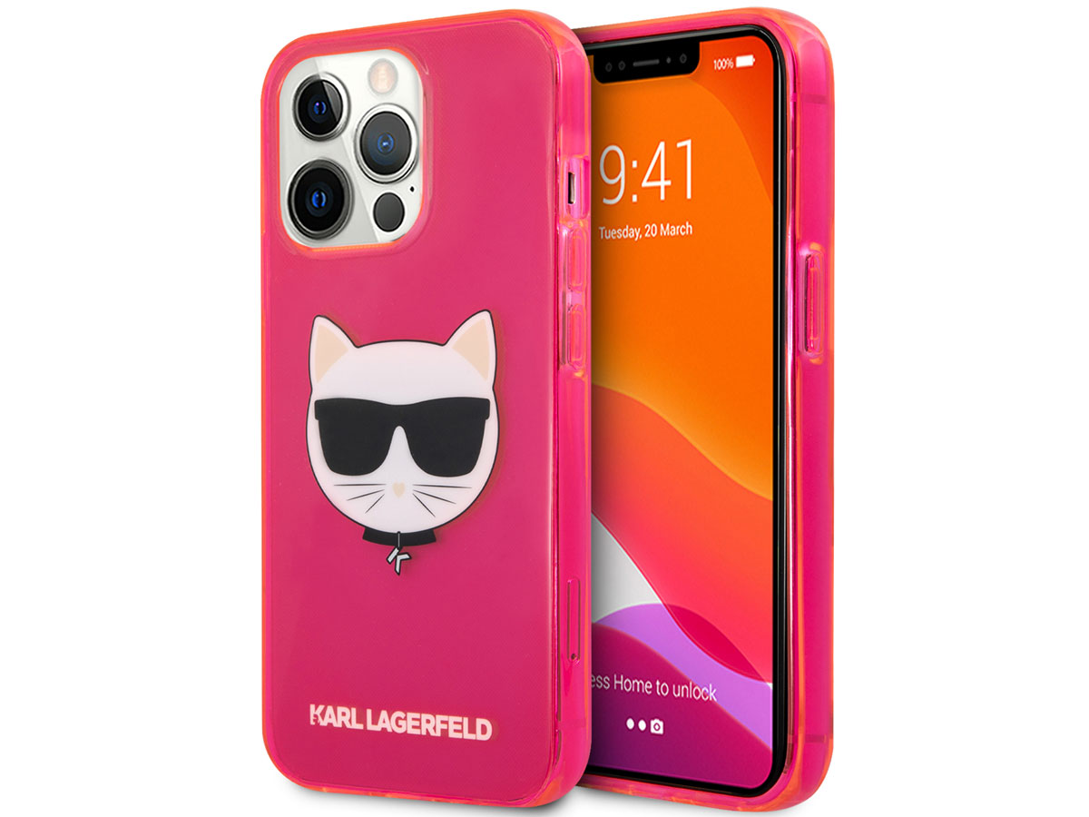 Karl Lagerfeld Choupette Case Roze - iPhone 13 Pro hoesje