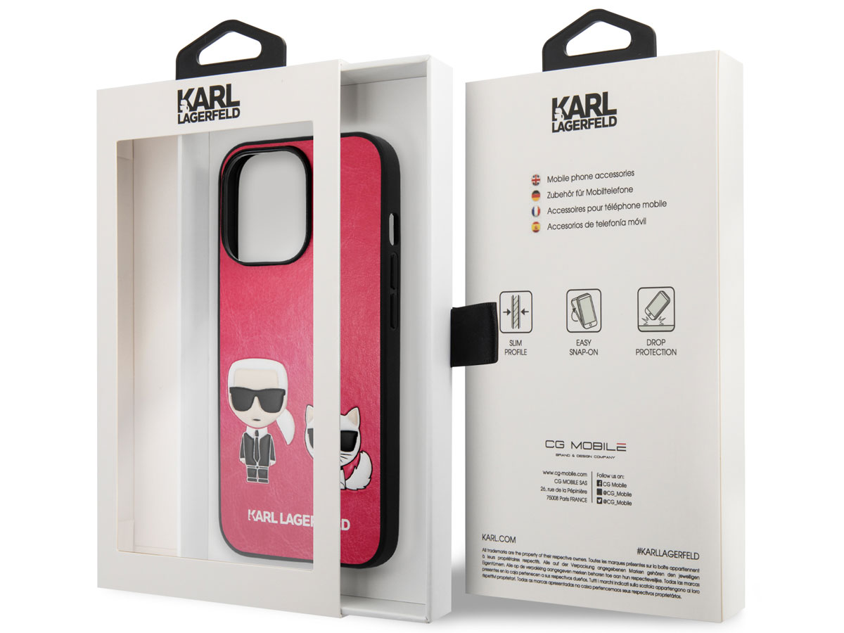 Karl Lagerfeld Ikonik Duo Case Roze - iPhone 13 Pro hoesje