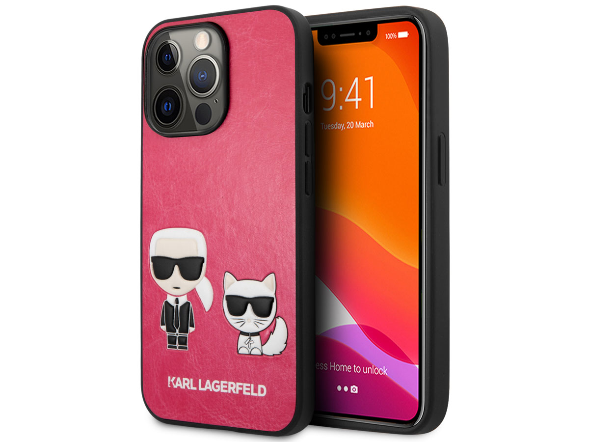 Karl Lagerfeld Ikonik Duo Case Roze - iPhone 13 Pro hoesje