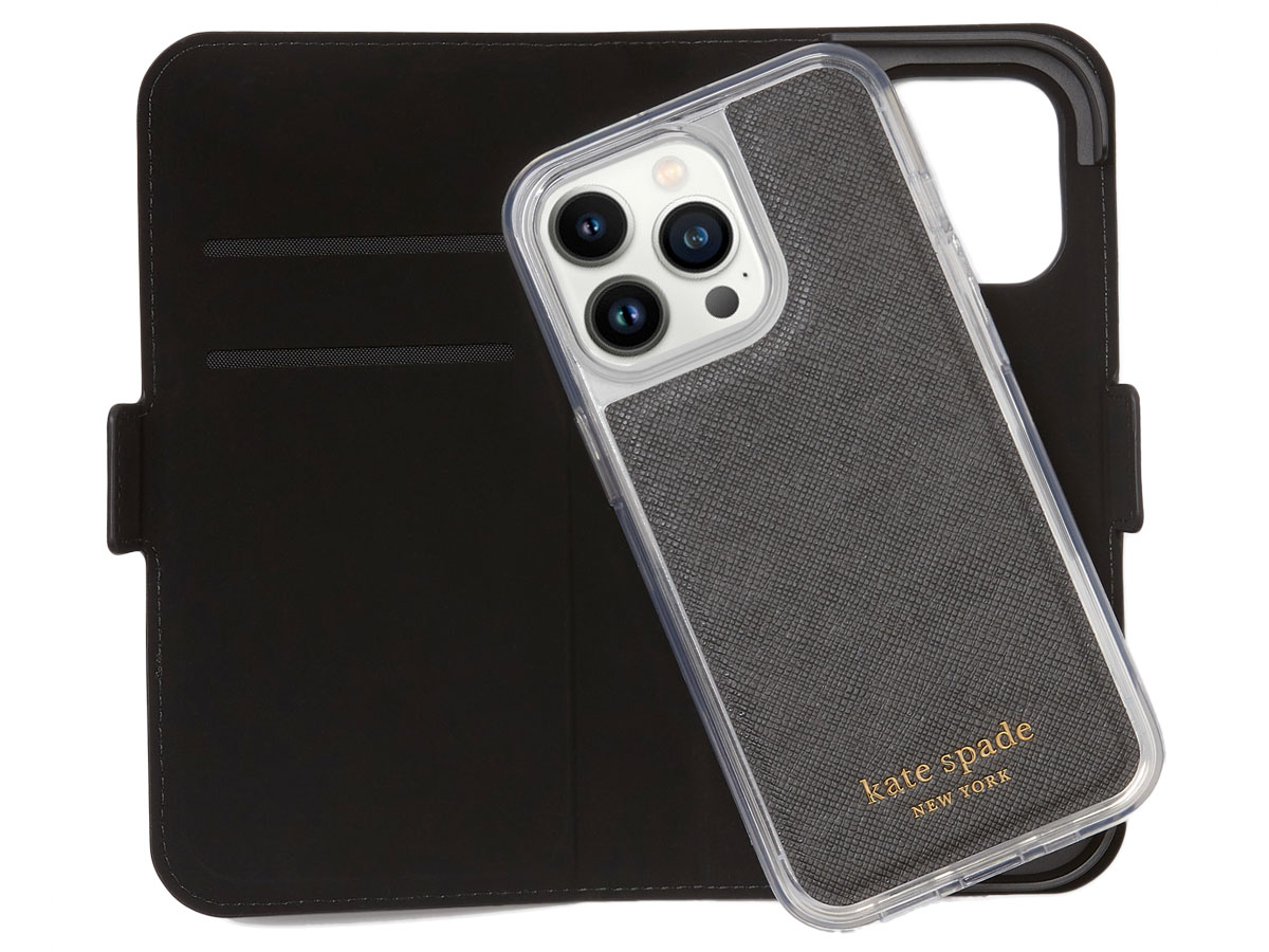 Kate Spade Spencer Mag Folio Zwart - iPhone 13/13 Pro Hoesje Uitneembaar