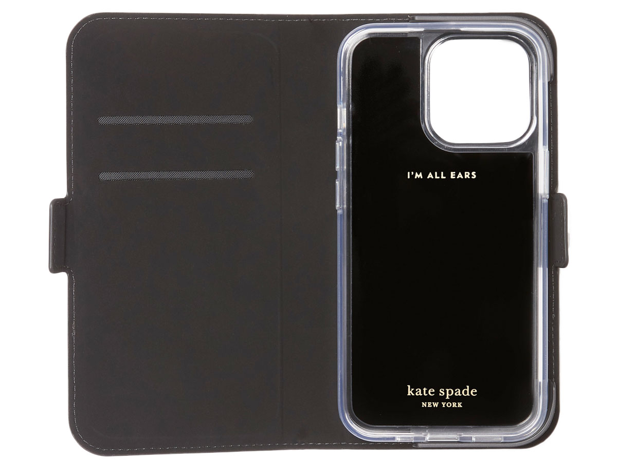 Kate Spade Spencer Mag Folio Zwart - iPhone 13/13 Pro Hoesje Uitneembaar