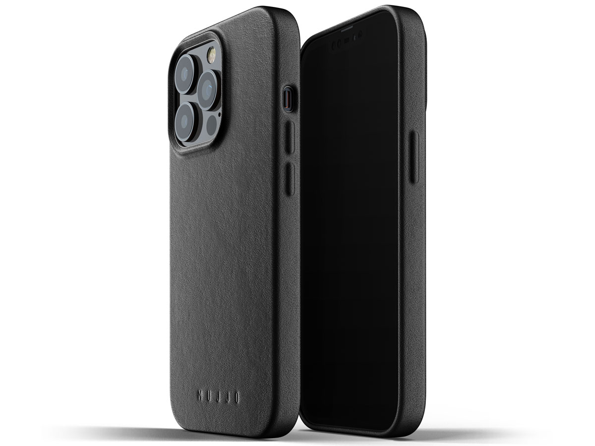 Mujjo Full Leather Case Black - iPhone 13 Pro Hoesje Leer