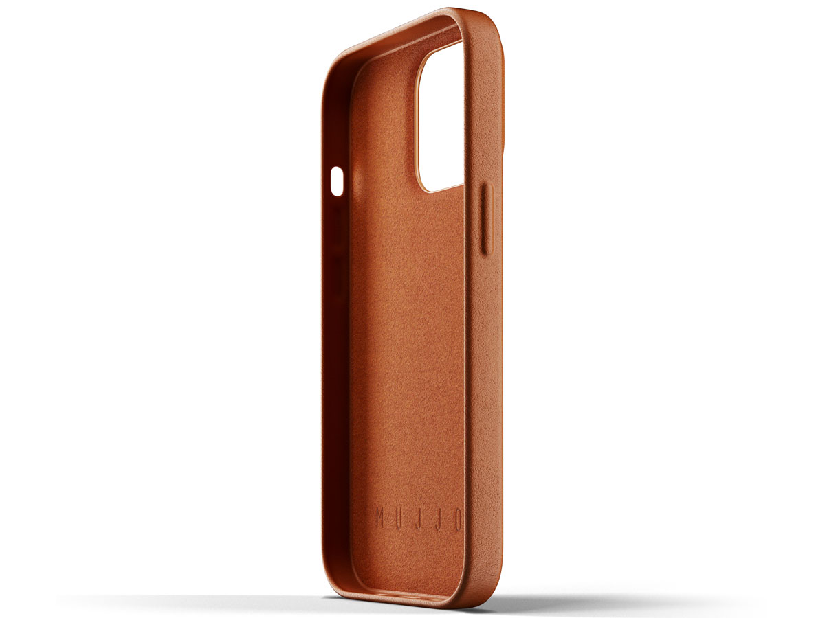 Mujjo Full Leather Wallet Case iPhone 13 Pro Tan