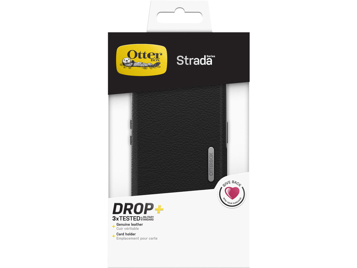 Otterbox Strada Leather Folio Zwart - iPhone 13 Pro hoesje