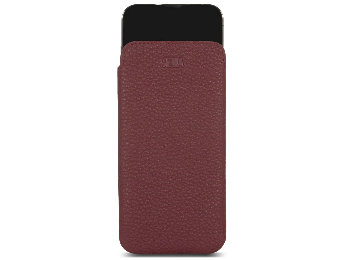 Sena Ultraslim Sleeve Rood Leer - iPhone 13 Pro hoesje