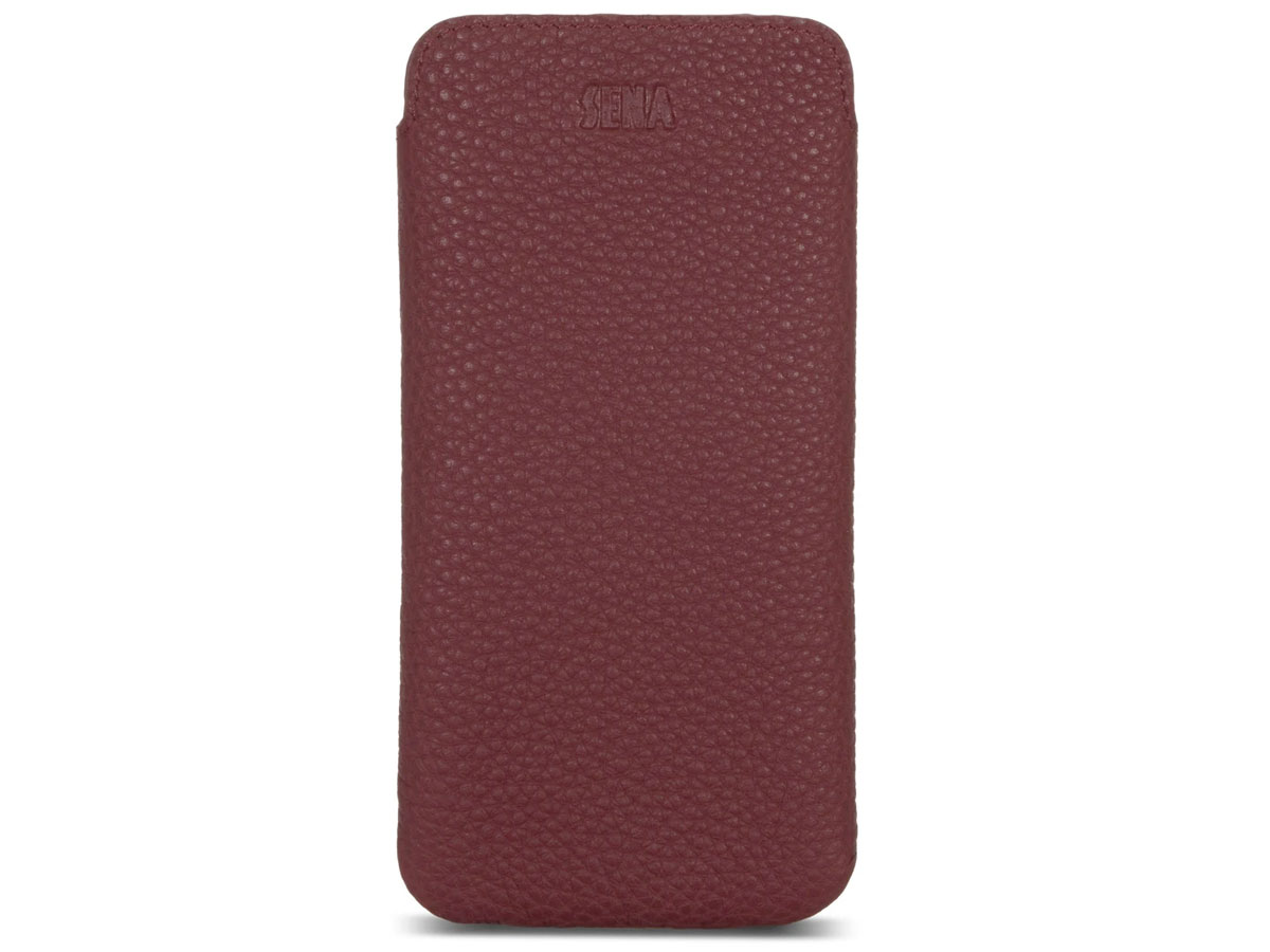 Sena Ultraslim Sleeve Rood Leer - iPhone 13 Pro hoesje