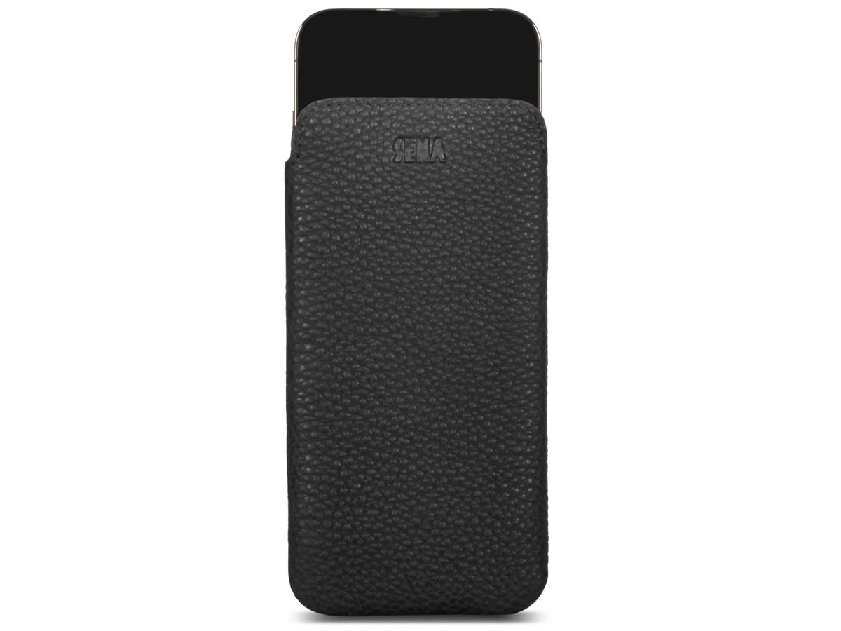 Sena Ultraslim Sleeve Zwart Leer - iPhone 13 Pro hoesje