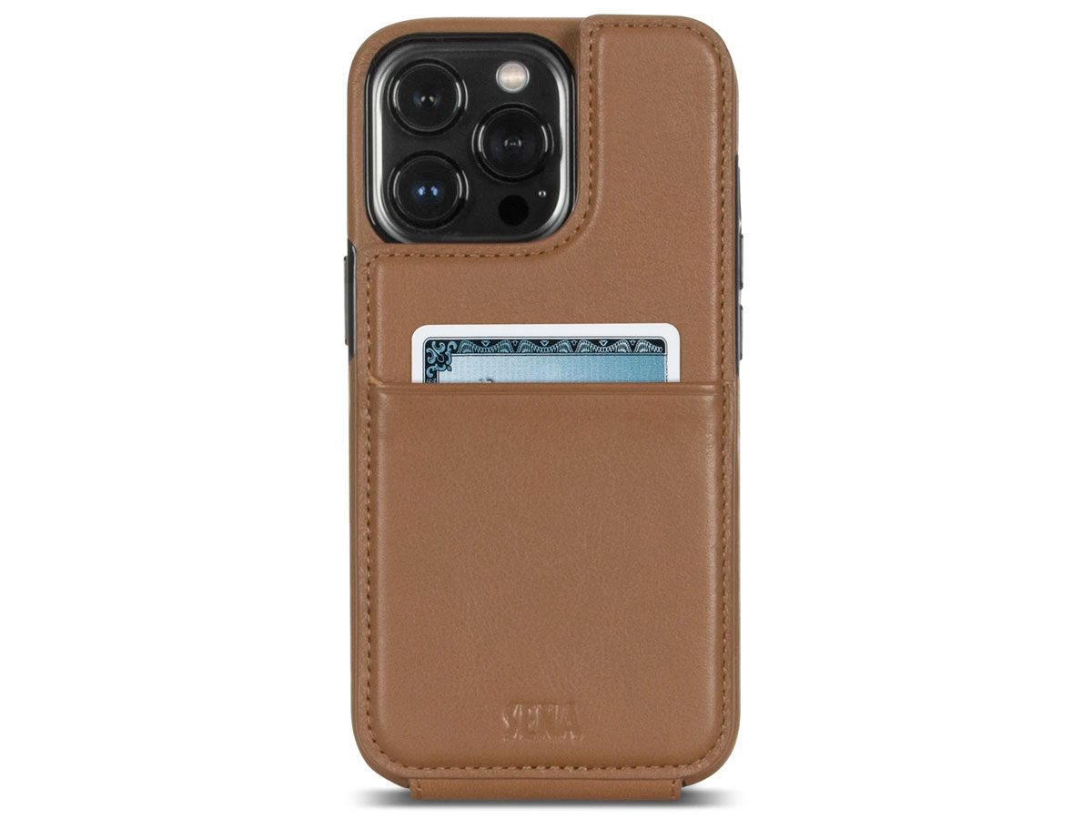 Sena WalletSkin Case Bruin - iPhone 13/13 Pro Hoesje Leer