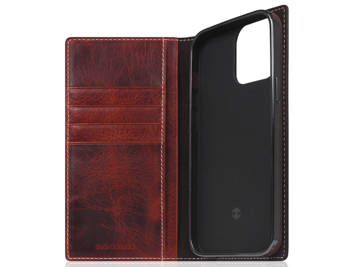 SLG Design D7 Italian Wax Leer Bruin - iPhone 13 Pro hoesje