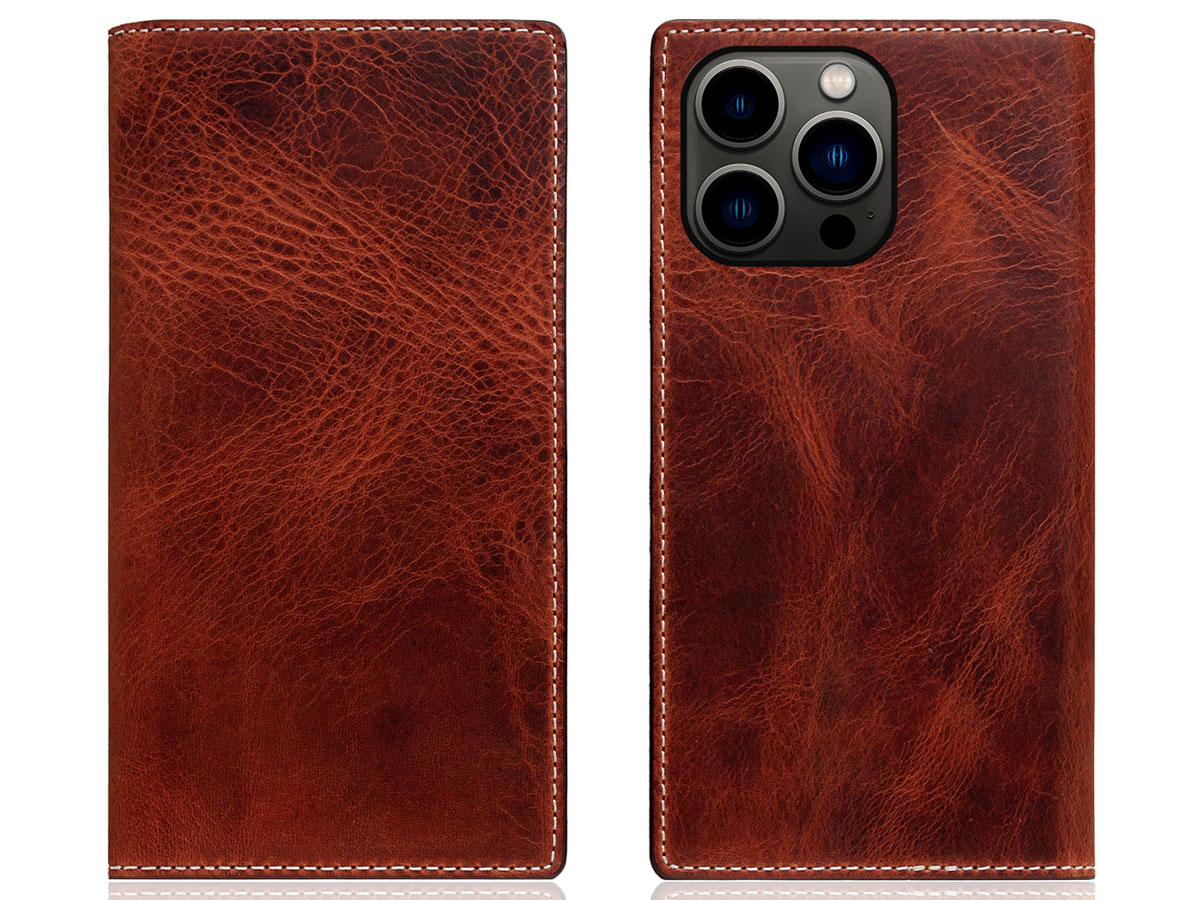 SLG Design D7 Italian Wax Leer Bruin - iPhone 13 Pro hoesje