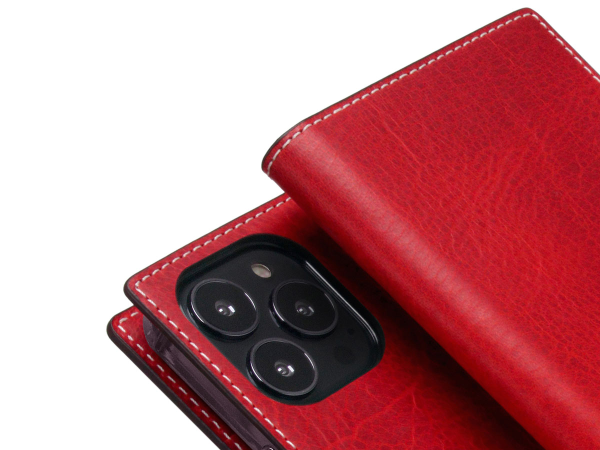 SLG Design D7 Italian Wax Leer Rood - iPhone 13 Pro hoesje