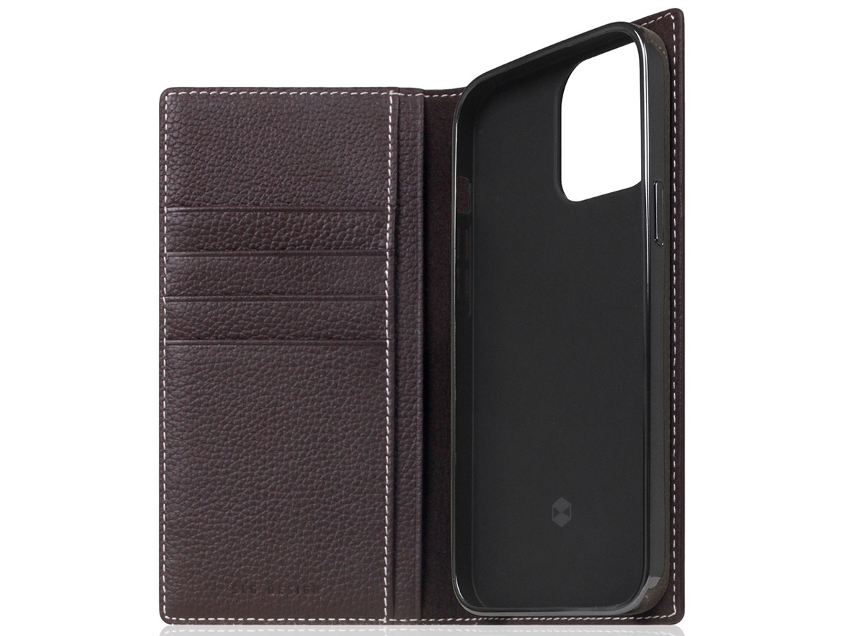 SLG Design D8 Folio Leer Brown Cream - iPhone 13 Pro hoesje