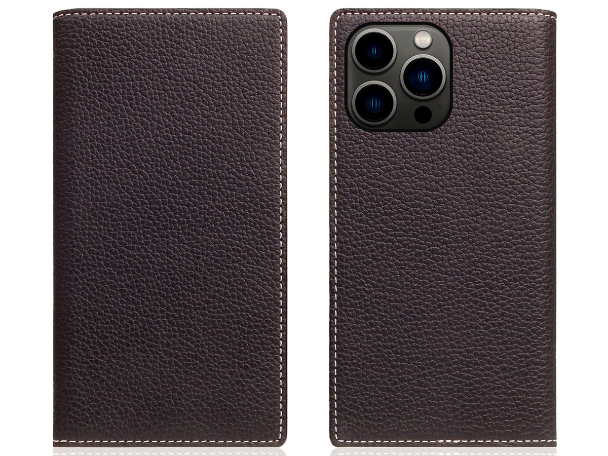 SLG Design D8 Folio Leer Brown Cream - iPhone 13 Pro hoesje