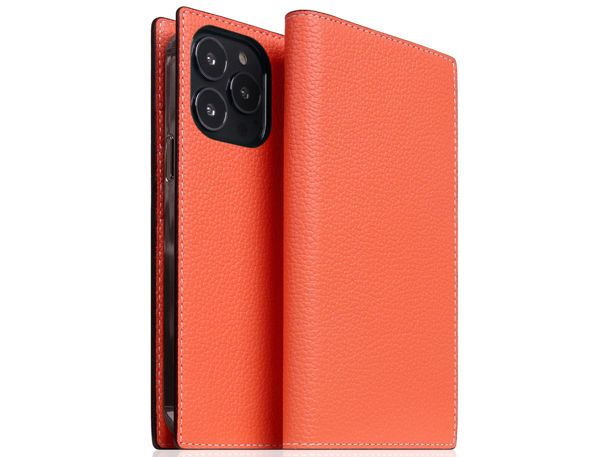 SLG Design D8 Folio Leer Coral - iPhone 13 Pro hoesje