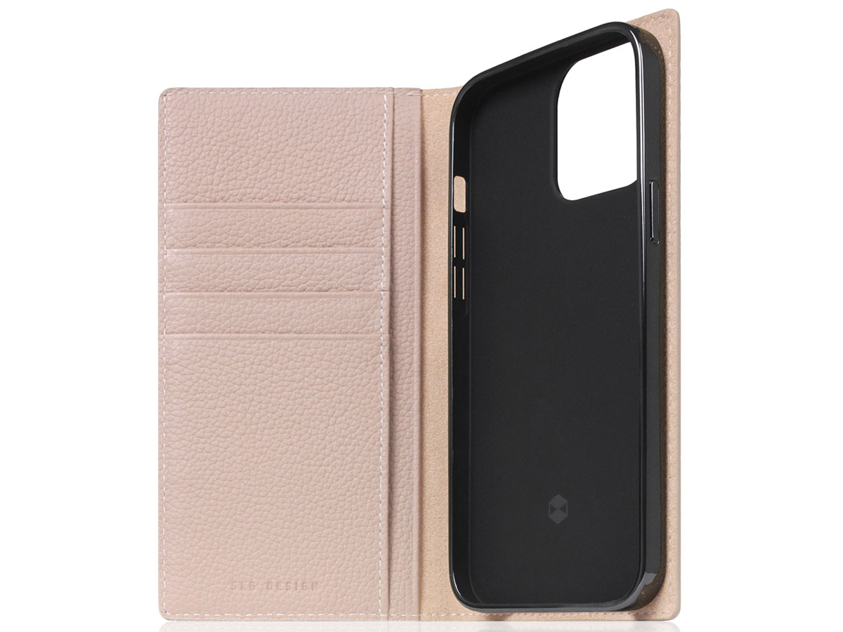 SLG Design D8 Folio Leer Light Cream - iPhone 13 Pro hoesje