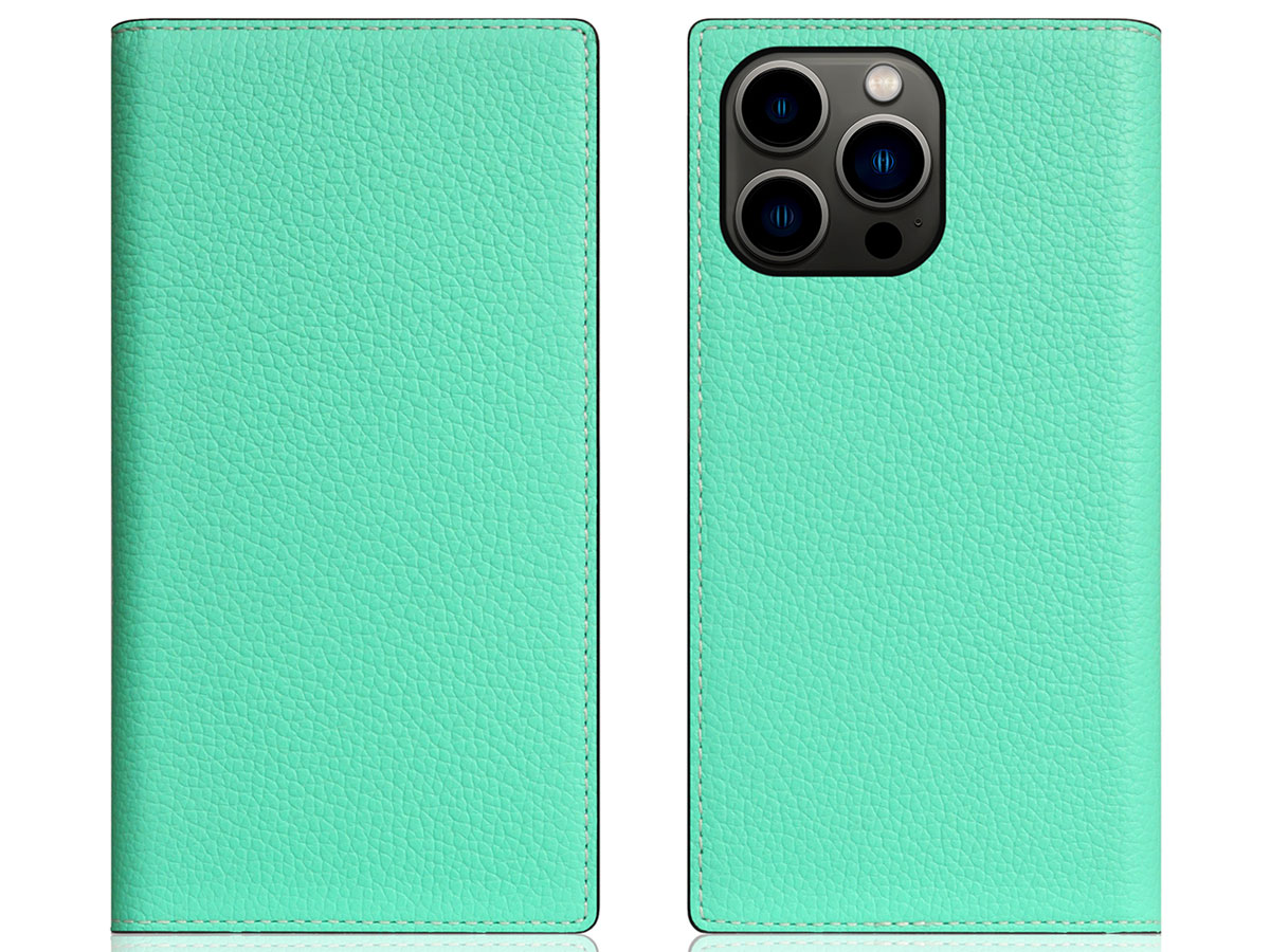 SLG Design D8 Folio Leer Teal - iPhone 13 Pro hoesje