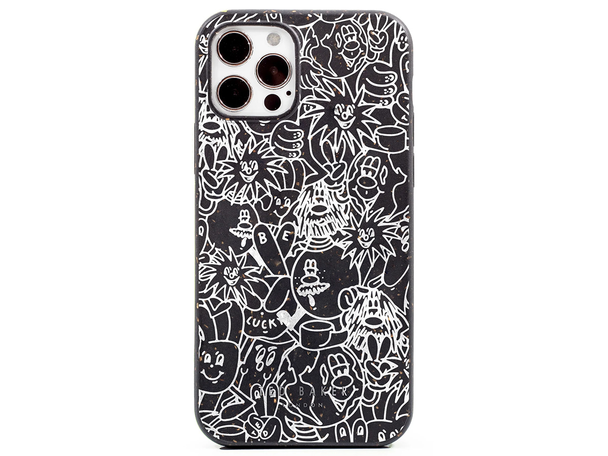 Ted Baker Bio Plastic Case Scribble Black - iPhone 13 Pro Hoesje