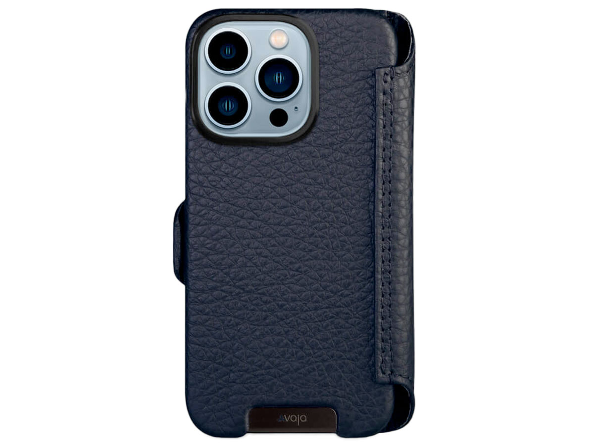 Vaja Wallet Leather Case MagSafe Donkerblauw - iPhone 13 Pro Hoesje Leer