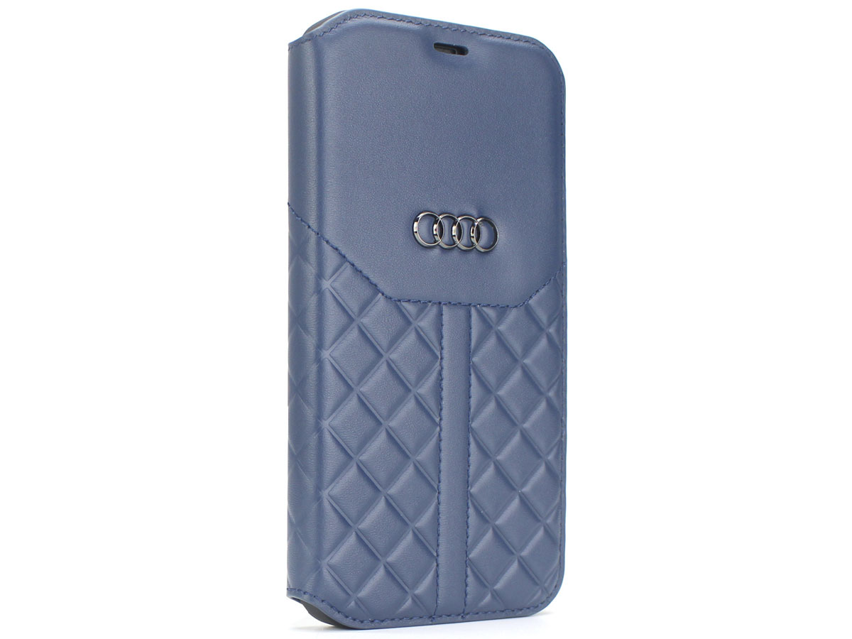 Audi Q8 Series Bookcase Blauw Leer - iPhone 13 Pro Max hoesje