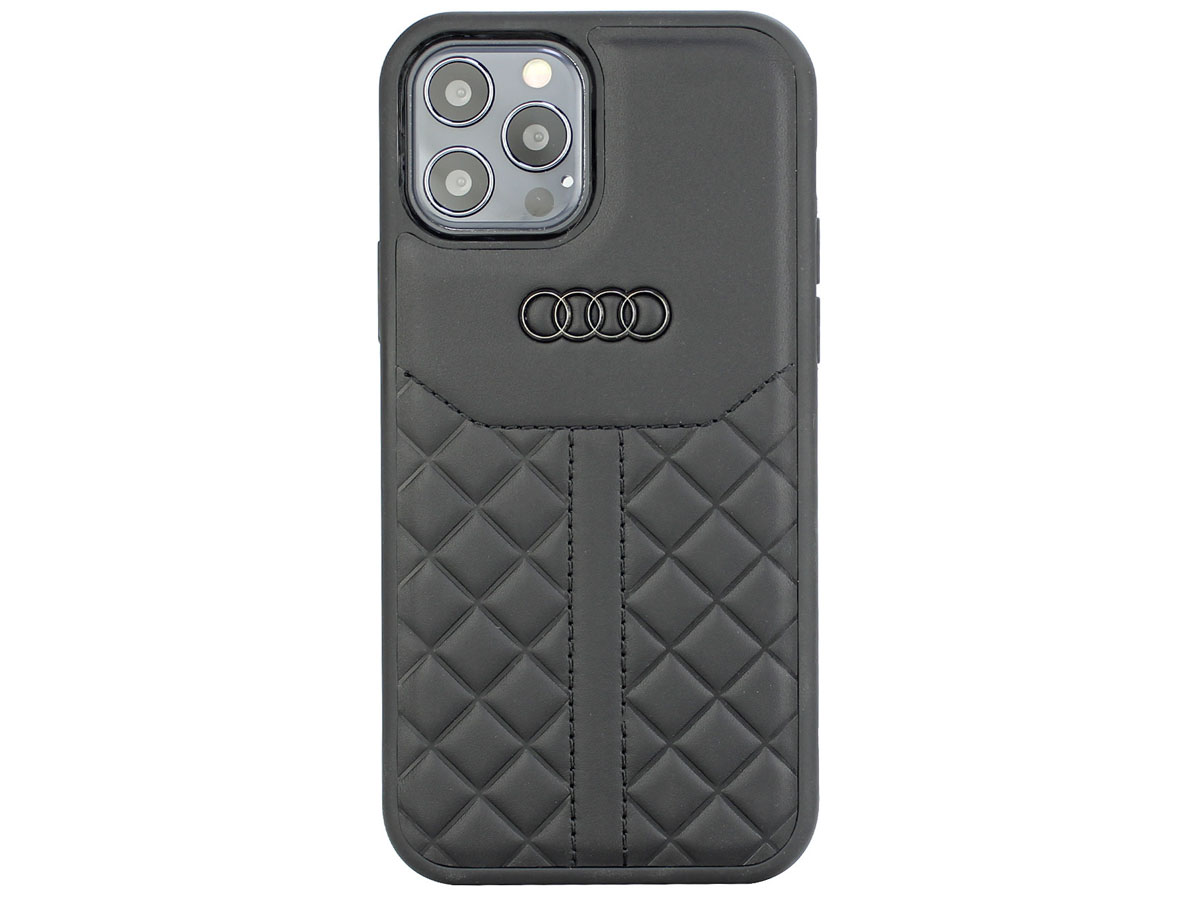 Audi Q8 Series Case Zwart Leer - iPhone 13 Pro Max hoesje