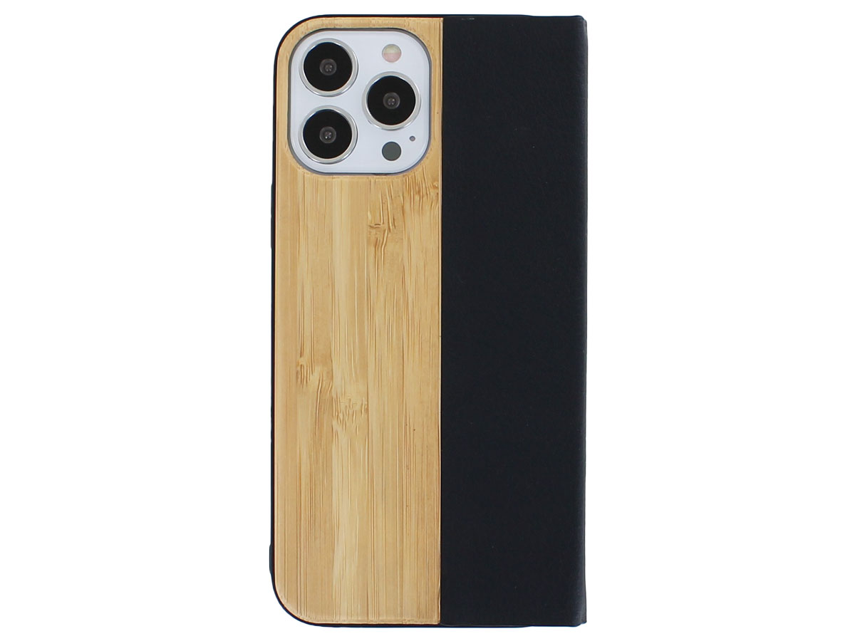 Wooden Bookcase Bamboo - Houten iPhone 13 Pro Max hoesje