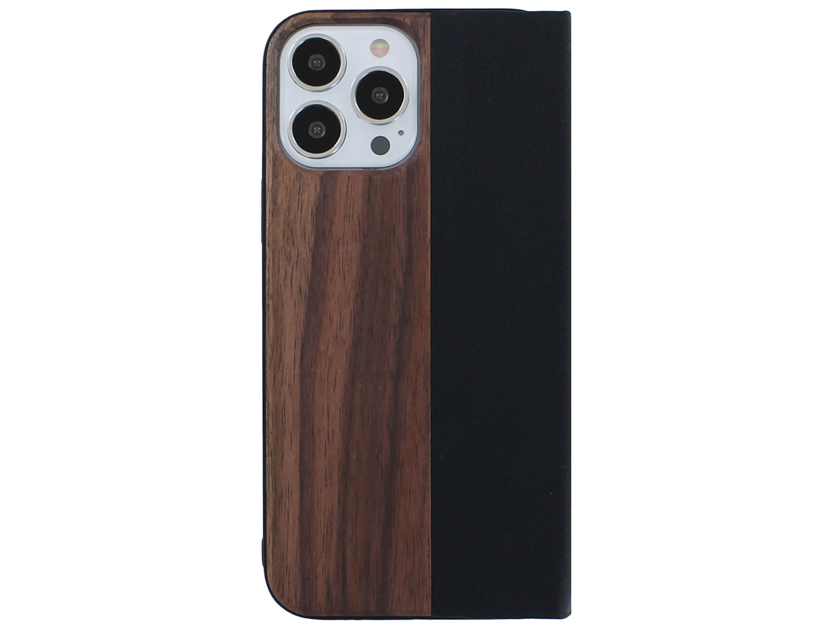 Wooden Bookcase Walnut - Houten iPhone 13 Pro Max hoesje