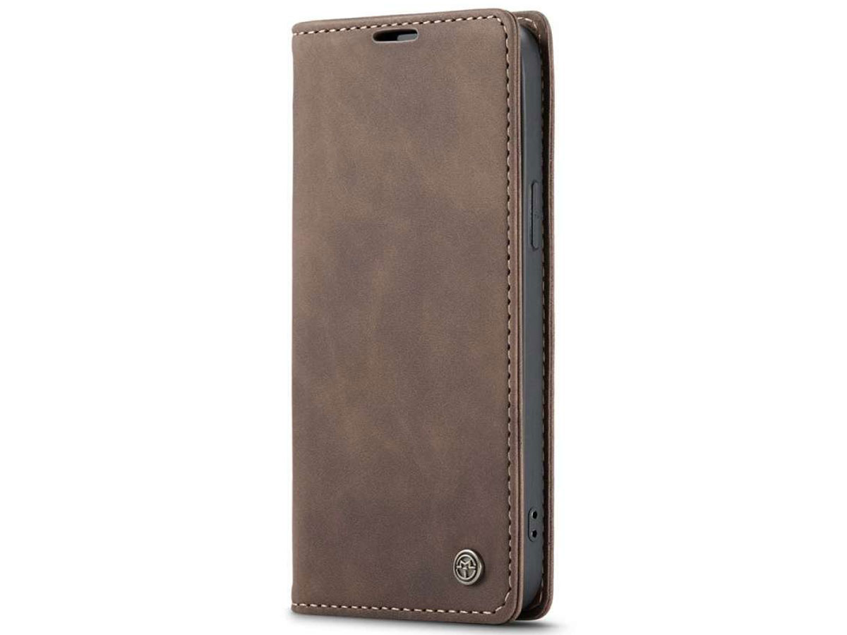 CaseMania Vintage Slim Bookcase Bruin - iPhone 13 Pro Max hoesje