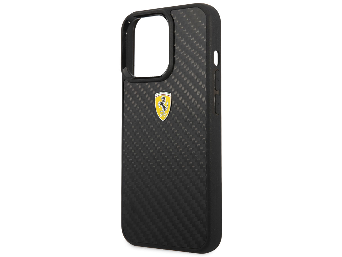 Ferrari Carbon Fiber Case Zwart - iPhone 13 Pro Max Hoesje