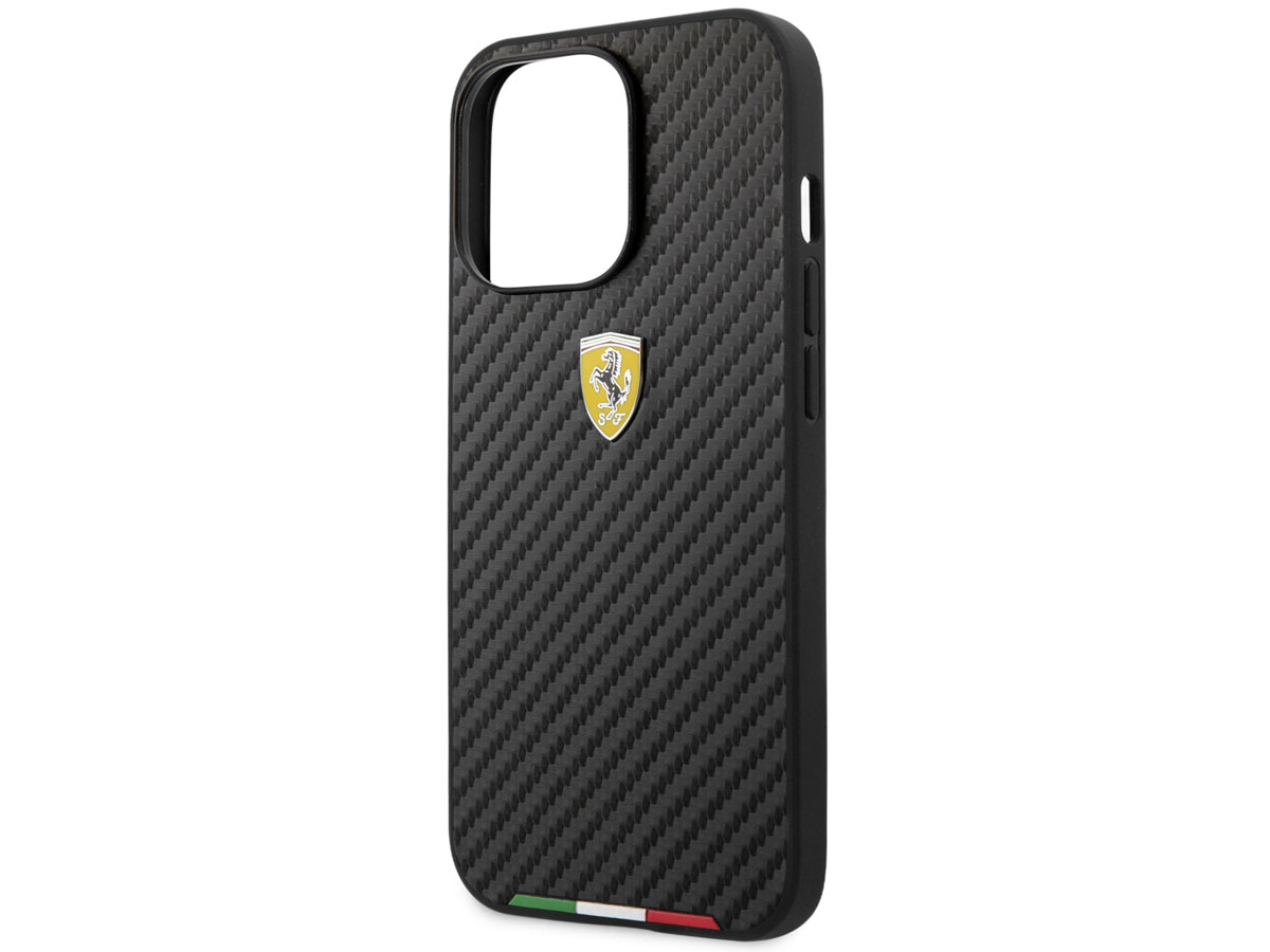 Ferrari Italia Carbon Look Case - iPhone 13 Pro Max Hoesje