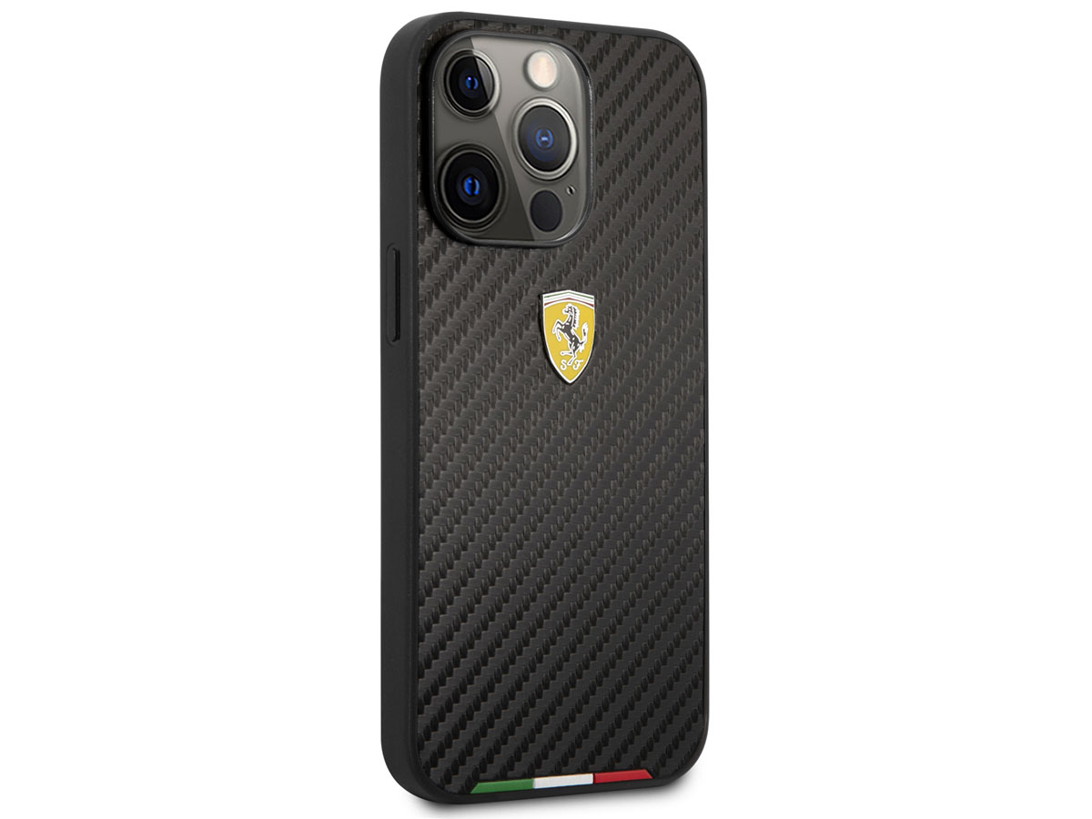 Ferrari Italia Carbon Look Case - iPhone 13 Pro Max Hoesje